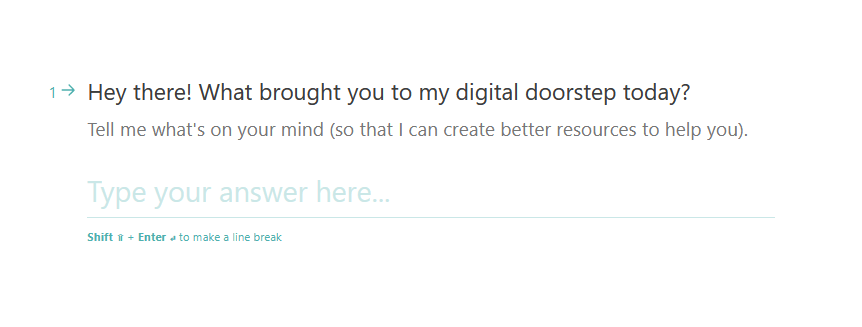 An example of how to add a one-question survey to your thank you page.